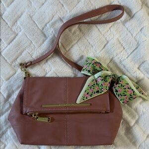 Steve Madden Blush Crossbody Bag with added Bag Scarf